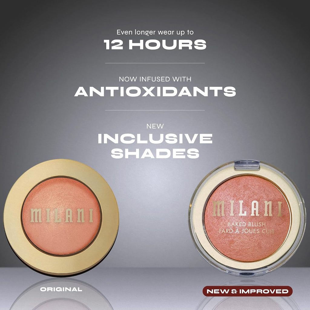 Baked Blush, Updated Powder Blush for Cheeks, Cruelty Free Makeup - Shape, Contour & Highlight Face for a Shimmery or Matte Finish - Sparkling Rosé