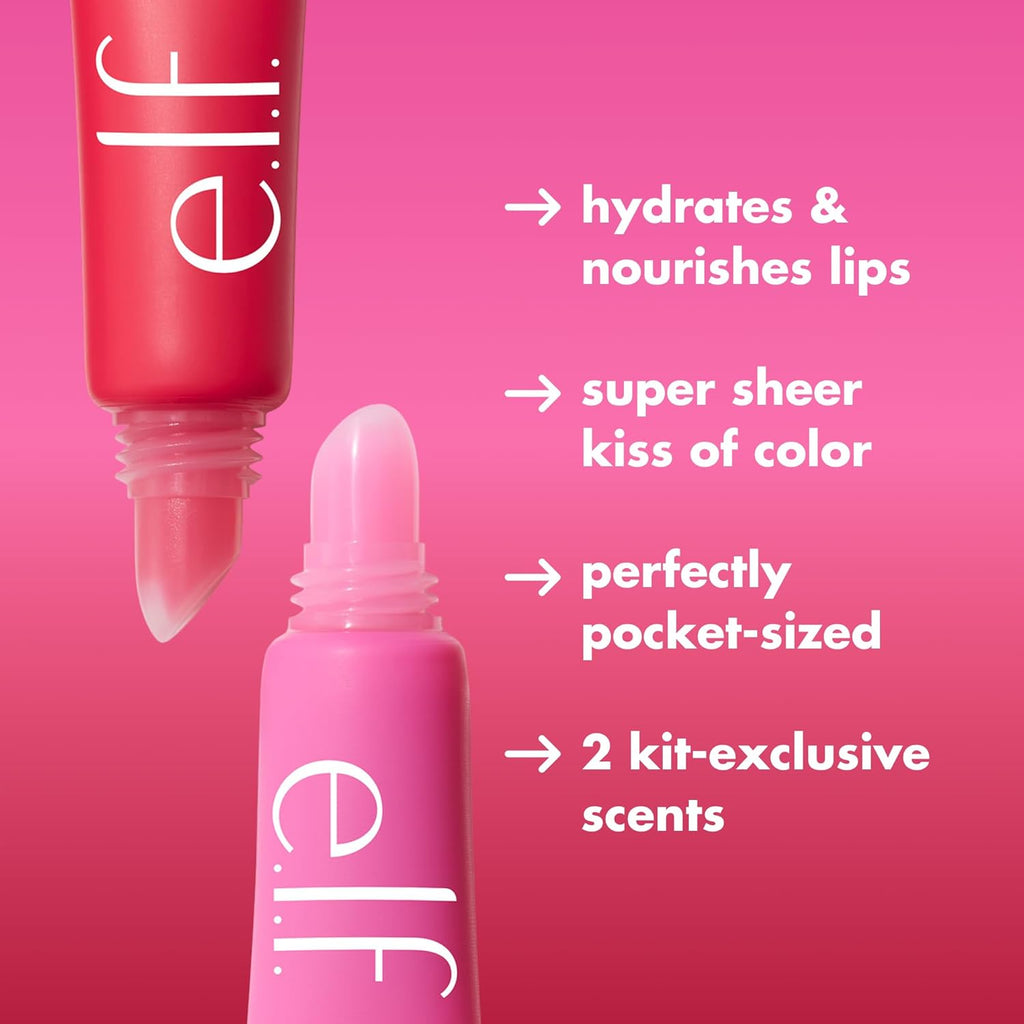 Squeeze Me More Lip Balm Duo, Cherry/Bubblegum | Moisturizing Balm for a Sheer Tint of Color, Made with Hyaluronic Acid, Vegan & Cruelty-Free, Cherry & Bubblegum