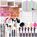 Ultimate 45-in-1 Makeup Kit for Teens: Vibrant Eyeshadow Palettes, Glossy Lip Products, and Essential Brushes in a Stunning Rainbow Carrying Case