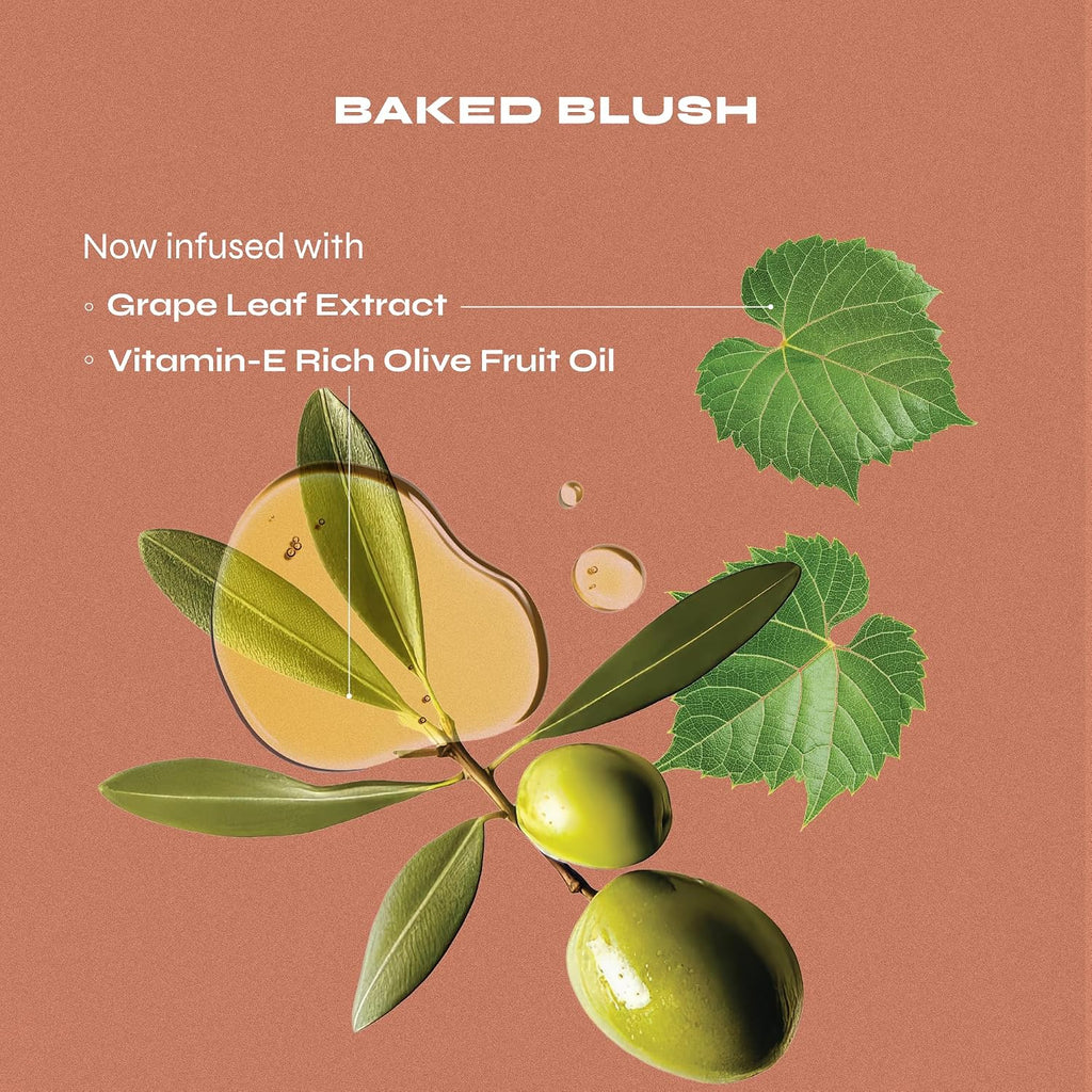 Baked Blush, Updated Powder Blush for Cheeks, Cruelty Free Makeup - Shape, Contour & Highlight Face for a Shimmery or Matte Finish - Sparkling Rosé